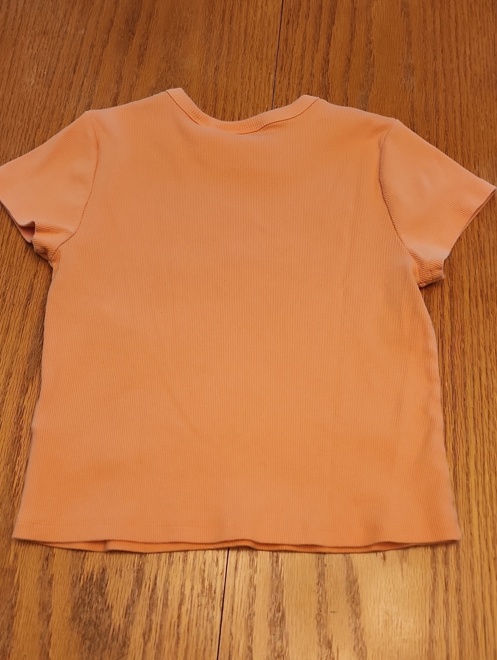 Anthropologie Women's Orange Short Sleeve Cropped Ribbed Tee - Picture 11 of 16